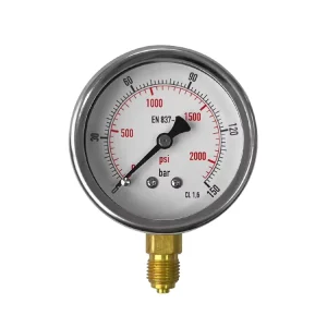 High Precision Stainless Steel 1/4″ Pressure Gauge 2000 psi