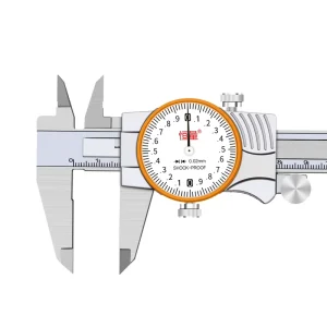 High Precision Stainless Steel Dial Calipers 0.02mm Measure Inner and Outer Diameters White Dial Metal Case Vernier Calipers
