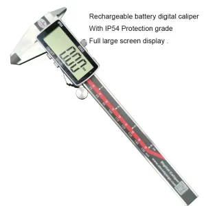 High Precision Stainless Steel Rechargeable Li Battery IP54 Metal Vernier Electronic Digital Caliper