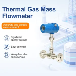 High Precision Thermal Mass Gas Flow Meter Flange Connection Industrial Gas Flow Transmitter for Industrial Gas Monitoring
