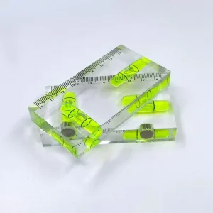 High Precision Transparent Multi Functional Square Mini Level Bubble 90° 180° Two Way Magnetic Level with Magnet 95x50x15mm