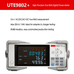 High Precision True RMS Digital Power Meter AC DC AC+DC Voltage Current PF Frequency Tester 3V 600V 5mA 20A With RS485 Modbus