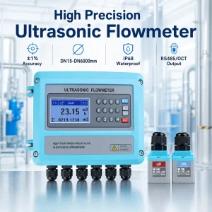 High Precision Ultrasonic Flow Meter RS485 4-20mA Output Digital Liquid Flowmeter for Industrial Water Treatment
