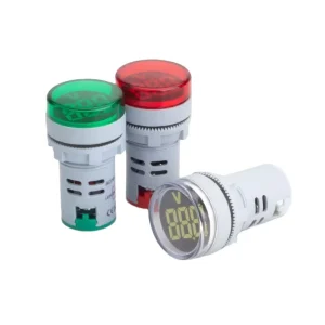 High Precision Voltage Meter Indicator Light Digital Display 22mm 24V 220V 380V Max 100A AC Voltage