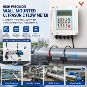 High Precision Wall Mounted Ultrasonic Flow Meter Clamp on Water Flow Sensor for Industrial Pipe Flow Measurement