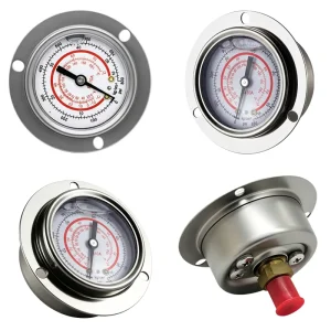 High Pressure 0 800psi Liquid Filled Gauges Durable Stainless Joint for Refrigeration for Heat Pumps for Compressors