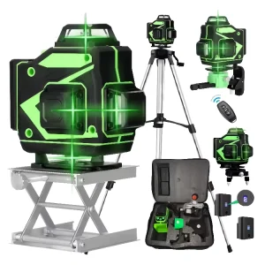 High Quality 12 Lines 3D Green Laser Level Cross Lines DIY Measure Tool with Lithium Battery High Accuracy Leveling