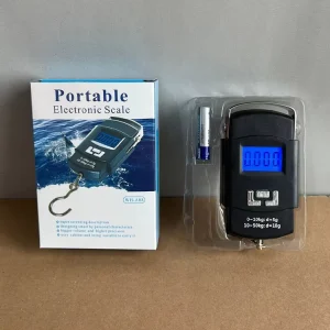 High Quality Black Hang Fishing Scale Plastic 110lb 50kg Backlit LCD Screen Portable Electronic Digital Fish Hook Hanging Scale