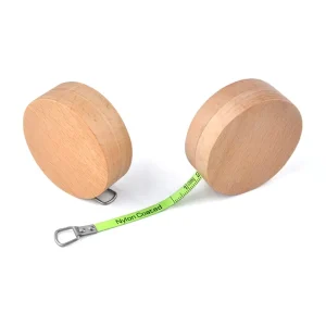 High Quality Round Measuring Tape Tool Wooden 2m Steel Tape Measure