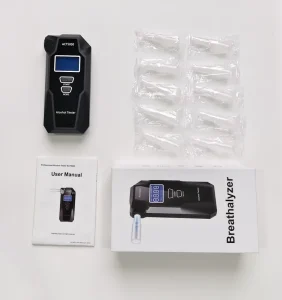 High Sensitivity Fuel Cell Breathalyzer Digital Alcohol Tester with 0.00 0.40% BAC Detection Range and 50 Test Records