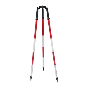 High Strength Aluminum Prism Pole Tripod Red White Telescopic Surveying Tripod for GPS RTK GNSS Total Station