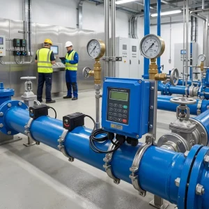 High Temperature Ultrasonic Flow Meter Wall Mounted Clamp-on DN15-DN6000 -30°C to 160°C with RS485 for Hot Oil Chemical Liquid