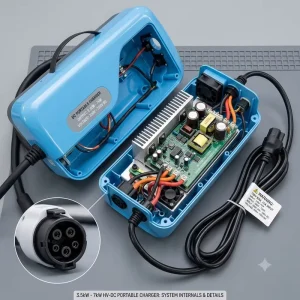 High Voltage 750V Portable DC EV Charger 3.5kW 7kW Configurable Smart EVSE Charging Station with 5m Cable CE Certified