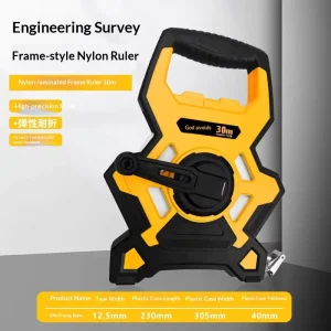 High precision Self winding Ground Insertion Large Steel Leather Measuring Tape 30m/50m Length Wear-resistant Rust-proof