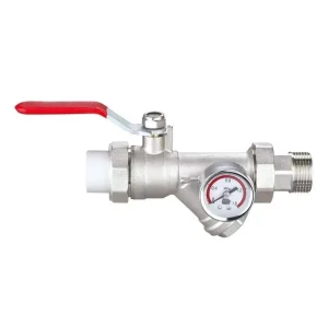High quality Brass PPR Belt Gauge Filter Ball Valve Manual Operation NPT Connection PTFE Sealing Water DN25 OEM