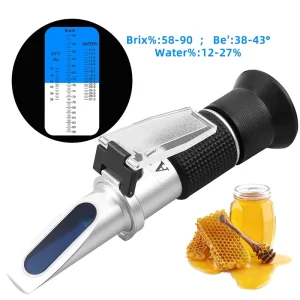 Honey Balmometer 58 90% Brix Hand Held Honey Moisture Refractometer for Honey Tester