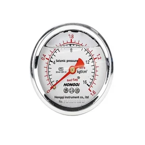 Hongqi Axial Seismic-Resistant Pressure Gauge YTN-60Z 600kg Capacity High Precision Mechanical Type China
