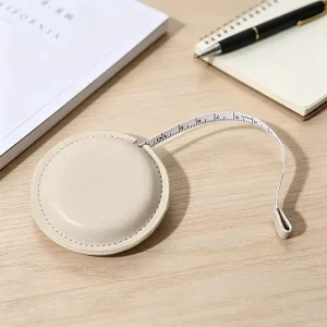 Hot Stamping Logo Round Shape Multi-color Mini Leather Tape Measure
