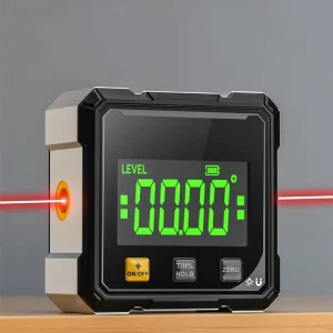 Household Double Sided Laser Inclinometer Multifunctional Four Sided Magnetic Absorption Angle Level Small Slope Measuring Tools