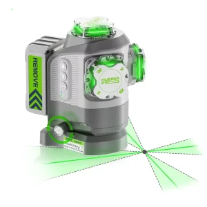 Huepar Pro GS03CG-BT 3D 12 Lines Rotating Laser Level Self Leveling Kit 360 Fixed Cross Point With Receivers