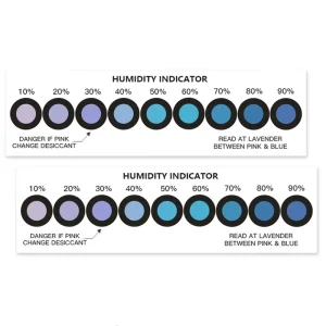 Humidity Indicator Card 10 90 Percent 3 Dots 9 Dots Cobalt Free Desiccant PCB Electronics Moisture Sensitive Packaging Labels