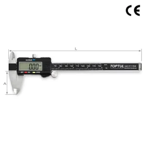 IACC1150 Digital Vernier Caliper Stainless Steel Mm inch Switchable Large LCD Auto On Off LR44 Batteries Plastic Case
