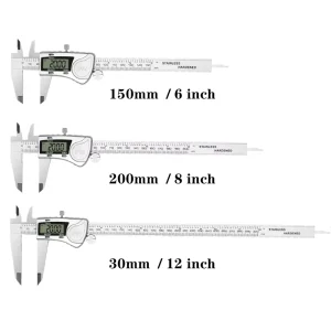 IP54 200mm 300mm Thickness Measure Tool Stainless Steel 150mm Waterproof Electronic Digital Caliper Vernier Calipers