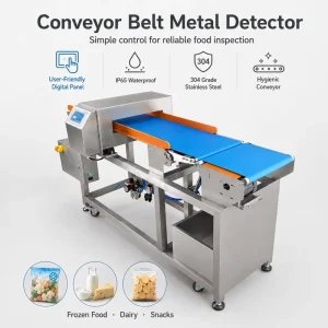 IP65 Waterproof Conveyor Belt Metal Detector 304 Grade for Frozen Food Dairy Snacks with User Friendly Digital Panel
