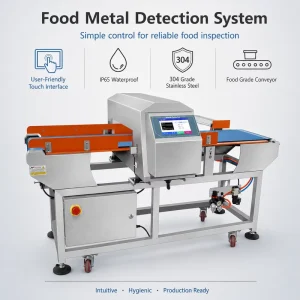IP65 Waterproof Food Metal Detection System with 304 Grade Conveyor User Friendly Touch Interface