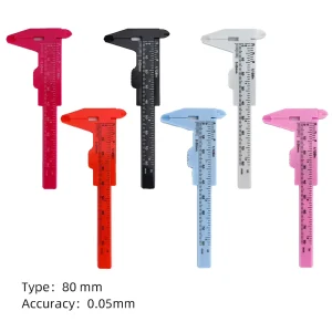Inch Metric Precision Mapping Double Scale Measuring Vernier Caliper Ruler Tool Mini Plastic Eyebrow Tattoo Office Student