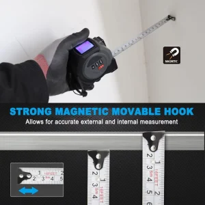 Inch Tape Measure Laser Tape Measure Laser Distance Measurer Heavy-Duty Tool with Cross Smart Range Finder