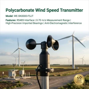 Industrial 3 Cup Anemometer ±0.2m s Accuracy RS485 Modbus Wind Speed Sensor WE SN3000 for Meteorological Highway Weather Station