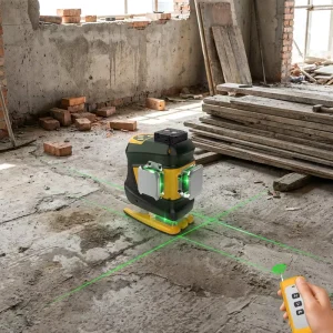 Industrial 3×360 Laser Levels 40mW Super Bright Green Beam Self Leveling DIY Large Capacity Lithium Battery Laser Kit