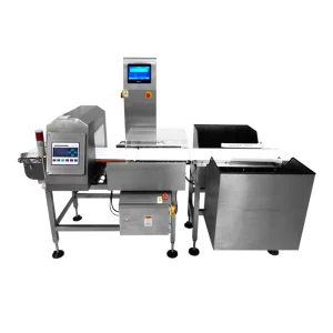 Industrial Conveyor Metal Detector Checkweigher Combo Weighing Scale 304 Stainless Steel IP65 Rated 5g 900g Capacity Line