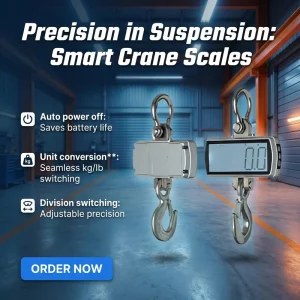 Industrial Crane Scale 500kg 41mm LCD Remote Control Heavy Duty Hanging Instrument OEM Warranty for Factory Measurement