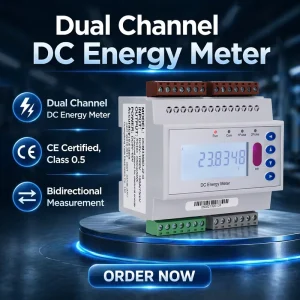 Industrial Dual Channel Modbus Energy Meter Multi Parameter Voltage Current Power Test for Dual Load Equipment Monitoring