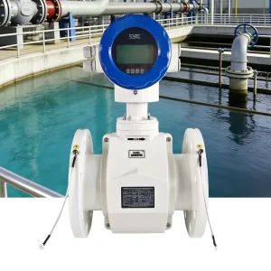 Industrial Electromagnetic Flow Meter Digital LCD Flange Type Stainless Steel Water Pipeline Flowmeter