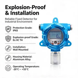 Industrial Explosion-proof Sulfur Dioxide Gas Detector Fixed SO2 Monitor LCD Display High Accuracy 1 Year Warranty Laboratory