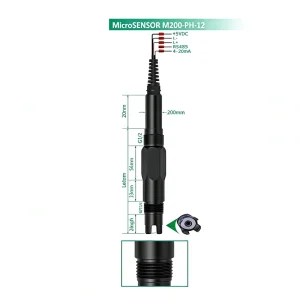 Industrial Flat Surface pH Probe 0-14pH Waterproof Glass Electrode for Cosmetic Textile Culture Medium Detection