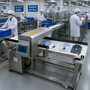 Industrial Food Metal Detector Multi Frequency Inspection System with Auto Reject OEM ODM Service