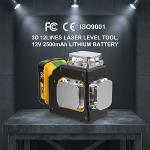 Industrial Grade 12V MAX Green Line 360 Degree 3D 12 Lines Laser Level with Rechargeable Li ion Battery