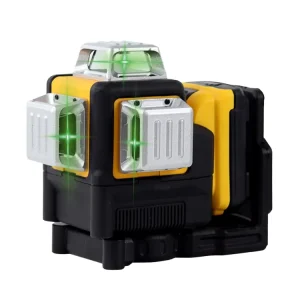 Industrial Grade 360 Self-Leveling Green Laser Level with Lithium Battery for Construction and Picture Hanging 12 Lines