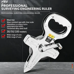 Industrial Grade Durable Stainless Steel Open Reel Surveyors Tape Measure for Construction Site
