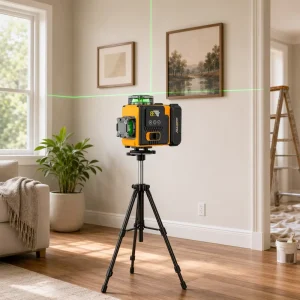 Industrial Grade Rotary Laser Level Self Leveling Tripod Green 16 Dot 0-360 DC 18V Lithium Battery Construction Tool