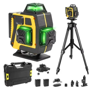 Industrial Green 360 Self Leveling Rotary Laser Level 4D 16 Lines Horizontal Vertical Cross Line Halogen Lighting Surveying Tool