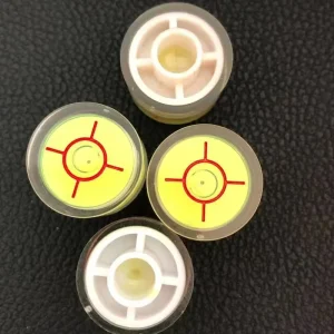 Industrial Mini Bullseye Round Bubble Level Vial with Flange Accuracy +/-10mm 0-5m Measurement Range