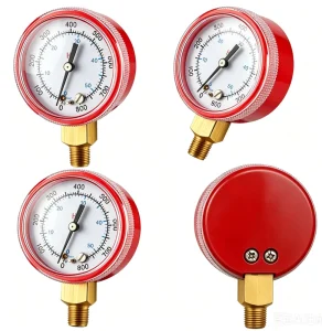 Industrial Refrigerant Gauges 0 800psi Range Copper Alloy Connection Axial Radial Mount for HVAC Pipeline Systems