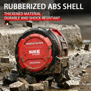 Industrial Self Locking Tape Measure Thickened Straight Blade Rubberized ABS Shockproof Measuring Ruler