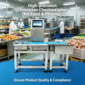 Industrial Stainless Steel Automatic Food Checkweigher 0.01g Precision Weighing for Vacuum Herb Pouch Packaging 220V OEM ODM