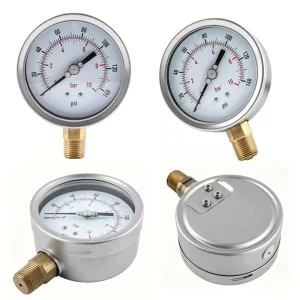 Industrial Stainless Steel Pressure Gauges High Accuracy Wide Range Copper Alloy Connection for Hydraulic Pneumatic Equipment